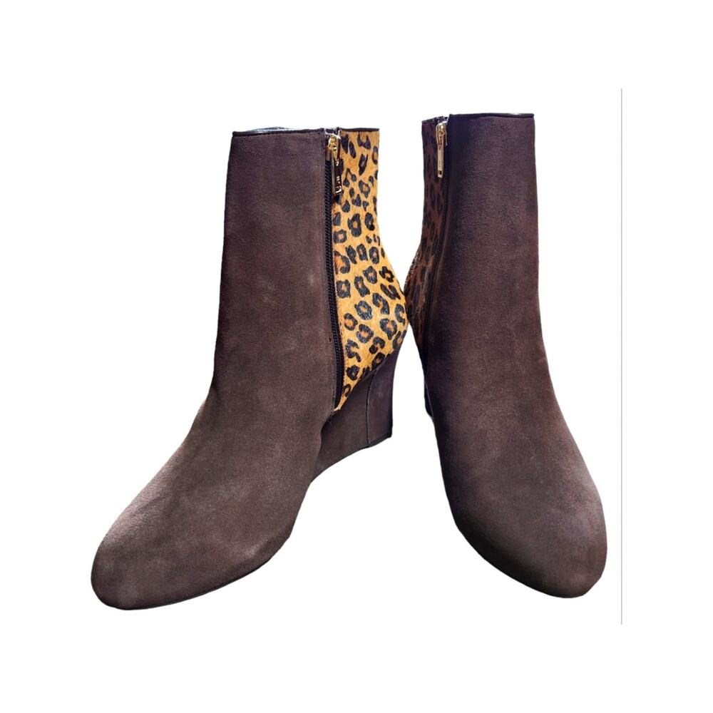 Rockport Seven to 7 suede heeled boots brown and leopard size 9 NEW
